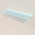 Glass Canopy with Metal Support Frame for Outdoor Shade Protection over Patio and Entryway