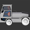 DAEWOO White Electric Cargo Truck With Cab And Open Cargo Bed 3d model