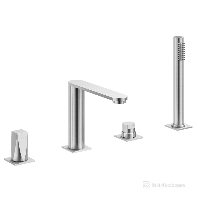 Modern Stainless Steel Faucet With Single Handle Tall Spout And Durable Base Design 3d model 