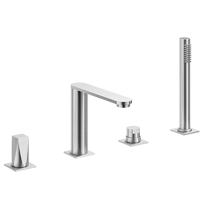 Modern Stainless Steel Faucet With Single Handle Tall Spout And Durable Base Design 3d model