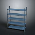 Sturdy Metal Shelving Unit With Multiple Blue Open Shelves For Storage And Organization