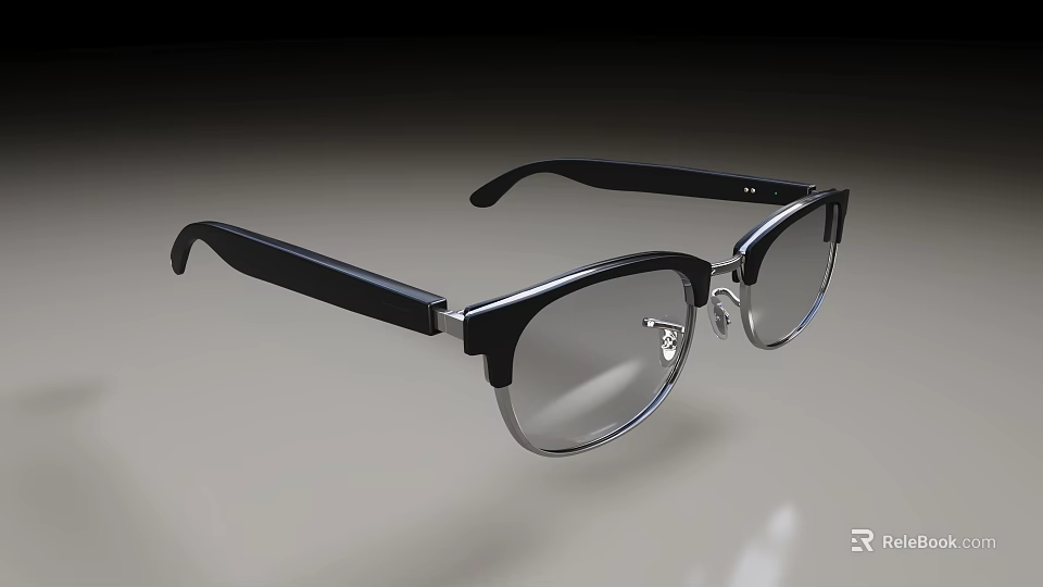 Stylish Black Frame Eyeglasses With Clear Lenses And Modern Design Elements 3d model