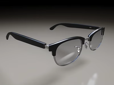Stylish Black Frame Eyeglasses With Clear Lenses And Modern Design Elements 3d model