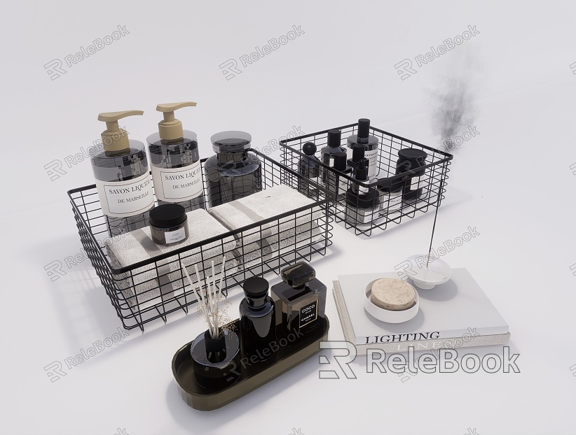 Metal Storage Basket Toilet Ornaments model