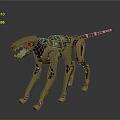 Futuristic Robot Dog With Mechanical Legs Red Glowing Eyes And Orange Accents