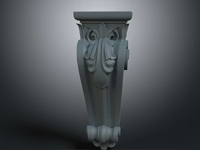 Ornate Decorative Corbel With Intricate Carvings And Curved Design Details 3d model