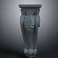 Ornate Decorative Corbel With Intricate Carvings And Curved Design Details