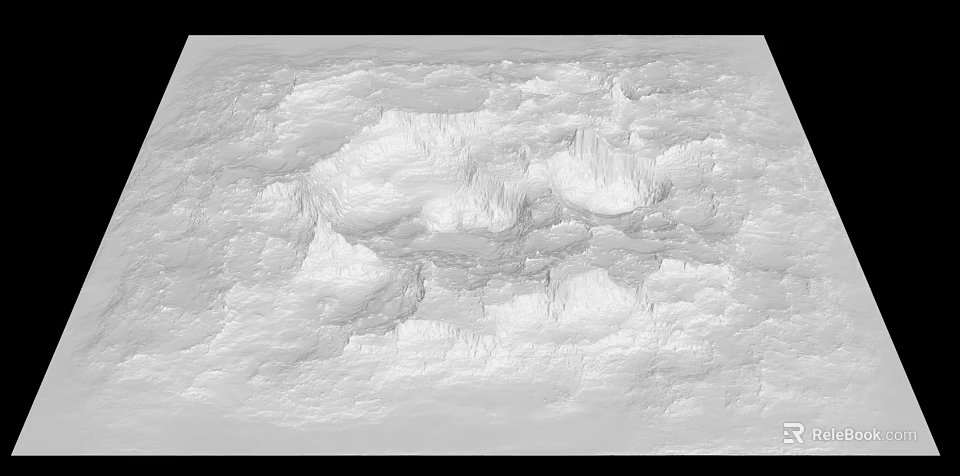 Rugged Mountainous Terrain With Rolling Hills And Eroded Rock Formations 3d model 