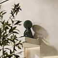 Cozy Living Room Interior With Green Sculpture White Shelf And Potted Plant