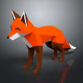 Stylized Low Poly Digital Orange Fox Game Movie Character 3d model