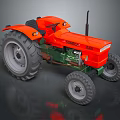 Orange Toyota 140 Tractor With Green Components And Large Tires