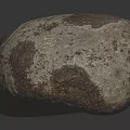 Natural Decorative Stone Featuring Brown And White Speckled Surface On Black Background 3d model