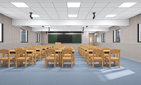 modern classroom 3d model