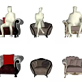 Elegant Single Sofa Designs In Red Beige Gray With Soft Upholstered Fabric And Armrests