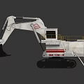 White Excavator Model RHA 120 With Red Stripes Tracks And Cab 3d model