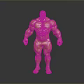 Golden Muscular Human Statue With Detailed Muscles And Standing Pose
