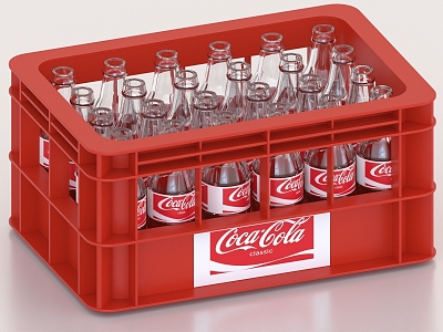 Turnover Basket Plastic Basket Beverage Box Cola Bottle Glass Bottle Beverage Bottle Beverage Box 3d model