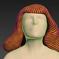 Game and Movie Character With Orange Yellow Wavy Long Hair No Facial Features Black Background