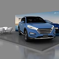 Seres SF5 Huawei Smart Selection Blue SUV Display With White Chairs And Table