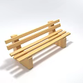 Wooden Leisure Bench With Slatted Design And Simple Structure For Outdoor Garden Use