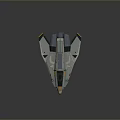 Futuristic 3D Rendered Spacecraft With Sleek Gray Blue Design And Metallic Finish