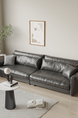 Leather double sofa 3d model