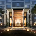 Modern Elegant Entrance Gate Architectural Design With Decorative Lighting And Greenery