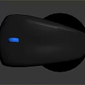 Ergonomic Computer Mouse With Dark Gray Design Curved Shape And Blue Light Indicator 3d model