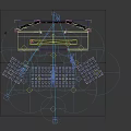Modern Stage Setup With Colorful LED Panel Screens Purple Lighting And Audience Seats