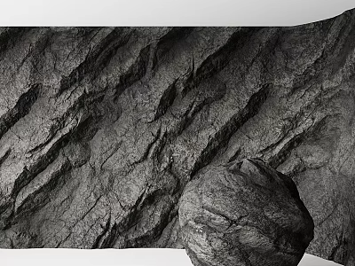 Natural Rock Texture Background With Detailed Surface And Round Stone Sphere 3d model