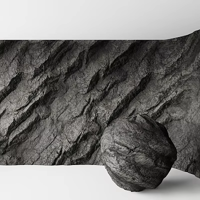 Natural Rock Texture Background With Detailed Surface And Round Stone Sphere 3d model