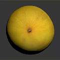 Fresh Ripe Yellow Melon with Smooth Skin on Dark Reflective Surface