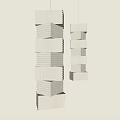 Modern Layered White Chandeliers With Folded Design And Glowing Light For Interior Decor
