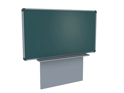 Green Surface Blackboard With Metal Frame And Chalk Tray On Gray Stand 3d model