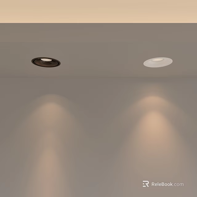 Recessed Ceiling Downlights And Spotlights With Adjustable Warm And Cool White Lighting Effects 3d model 