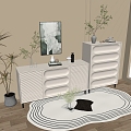 Modern Cream Style Cabinet Whole Cabinet Sideboard Cabinet Balcony Cabinet Storage Cabinet Entrance Cabinet 3d model