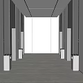 Modern Elevator Doors With Sleek Stainless Steel Design In Bright Lobby Interior