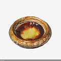 Delicious Creamy Crème Brûlée With Caramelized Top In Decorative Ceramic Bowl