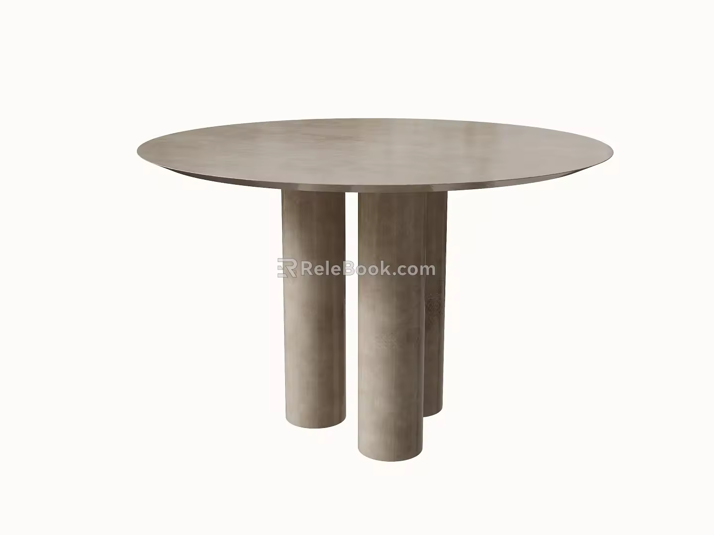 Modern Dining Table Simple Round Wood Grain Dining Table 3d model