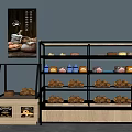 Modern Display Cabinet Bakery Shelf Baking Shop Shelf Display Rack 3d model