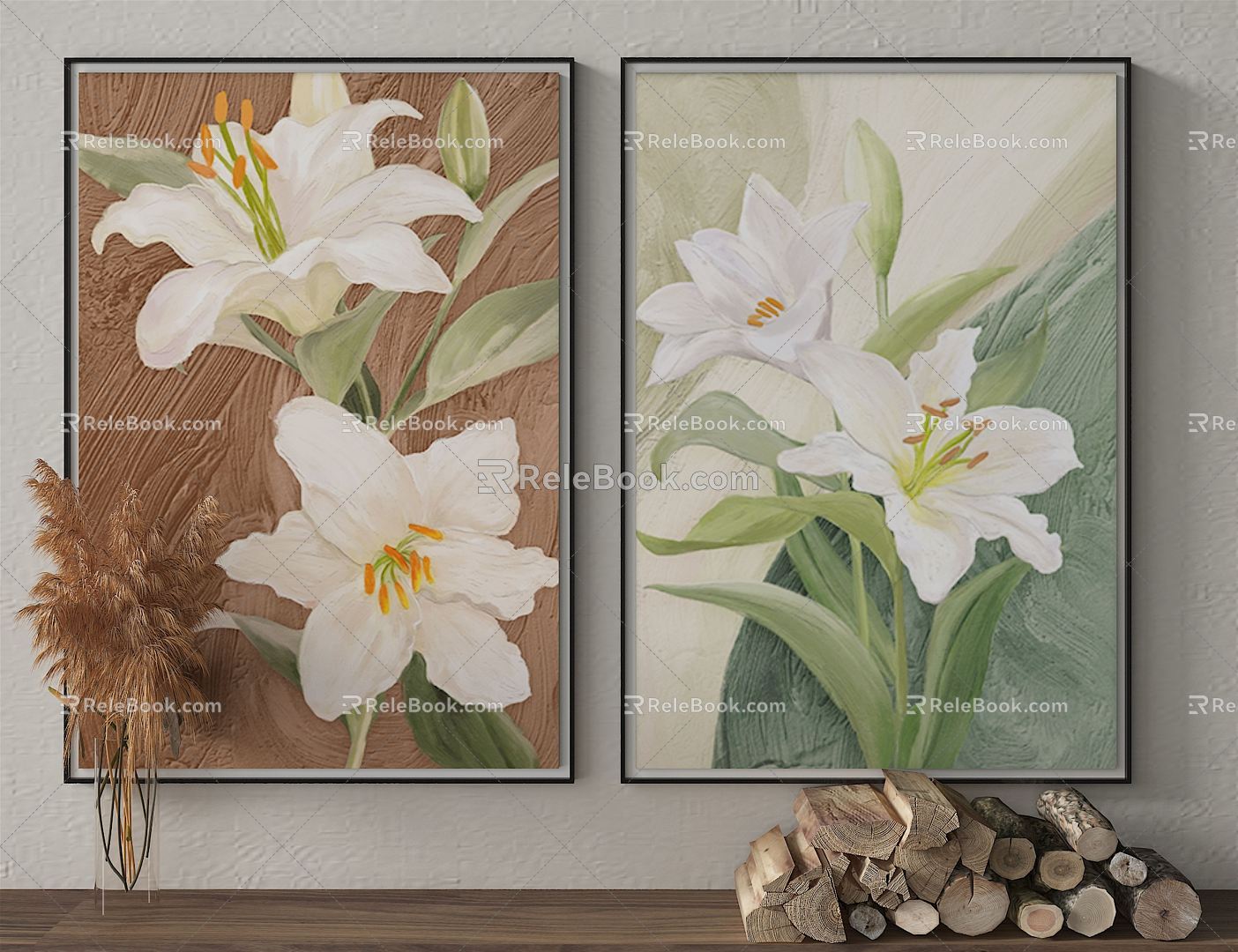 Quiet Plant Painting Decorative Painting 3d model