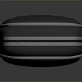 Gray And White Oval Portable Storage Case With Zipper Closure And Smooth Edges