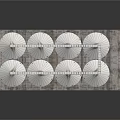 Four White Cylindrical Grain Silos On Gray Platform With Metal Framework