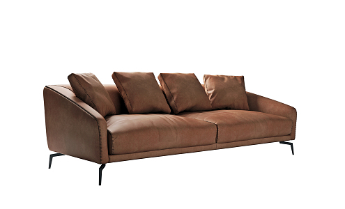 Modern two-seat sofa Leather two-seat sofa 3d model