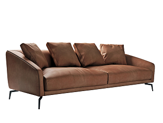 Modern two-seat sofa Leather two-seat sofa 3d model