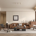 Middle Style Living Room 3d model