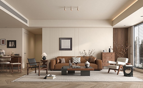 Middle Style Living Room 3d model