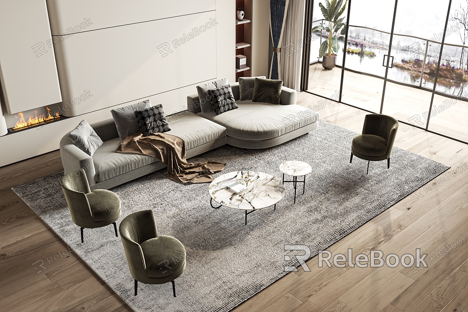 Modern Sofa Coffee Table Combination Sofa model