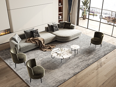 Modern Sofa Coffee Table Combination Sofa model