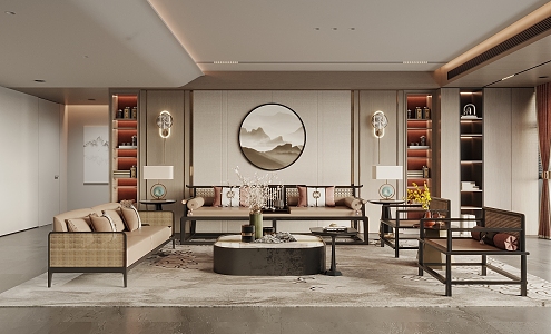 New Chinese Living Room 3d model